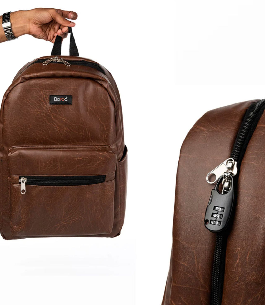 PREMIUM LEATHER BACKPACK + Anti-Theft Keyless Lock