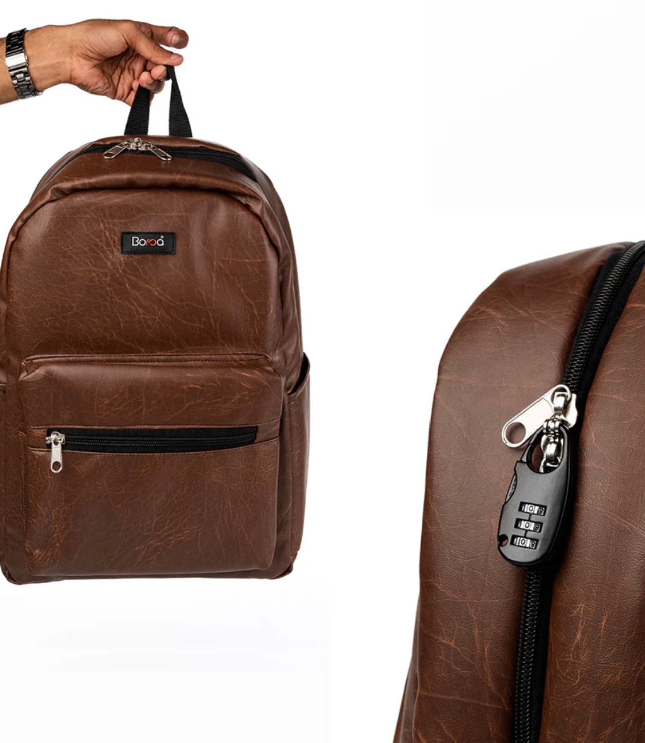 PREMIUM LEATHER BACKPACK + Anti-Theft Keyless Lock